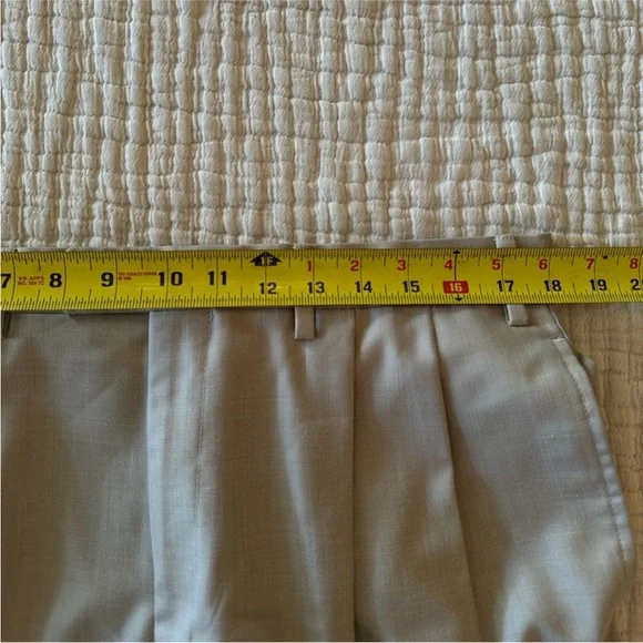 Vintage Ralph Lauren Light Gray Pleated and Cuffed Trousers 90s Minimalist 36” - Picture 9 of 10